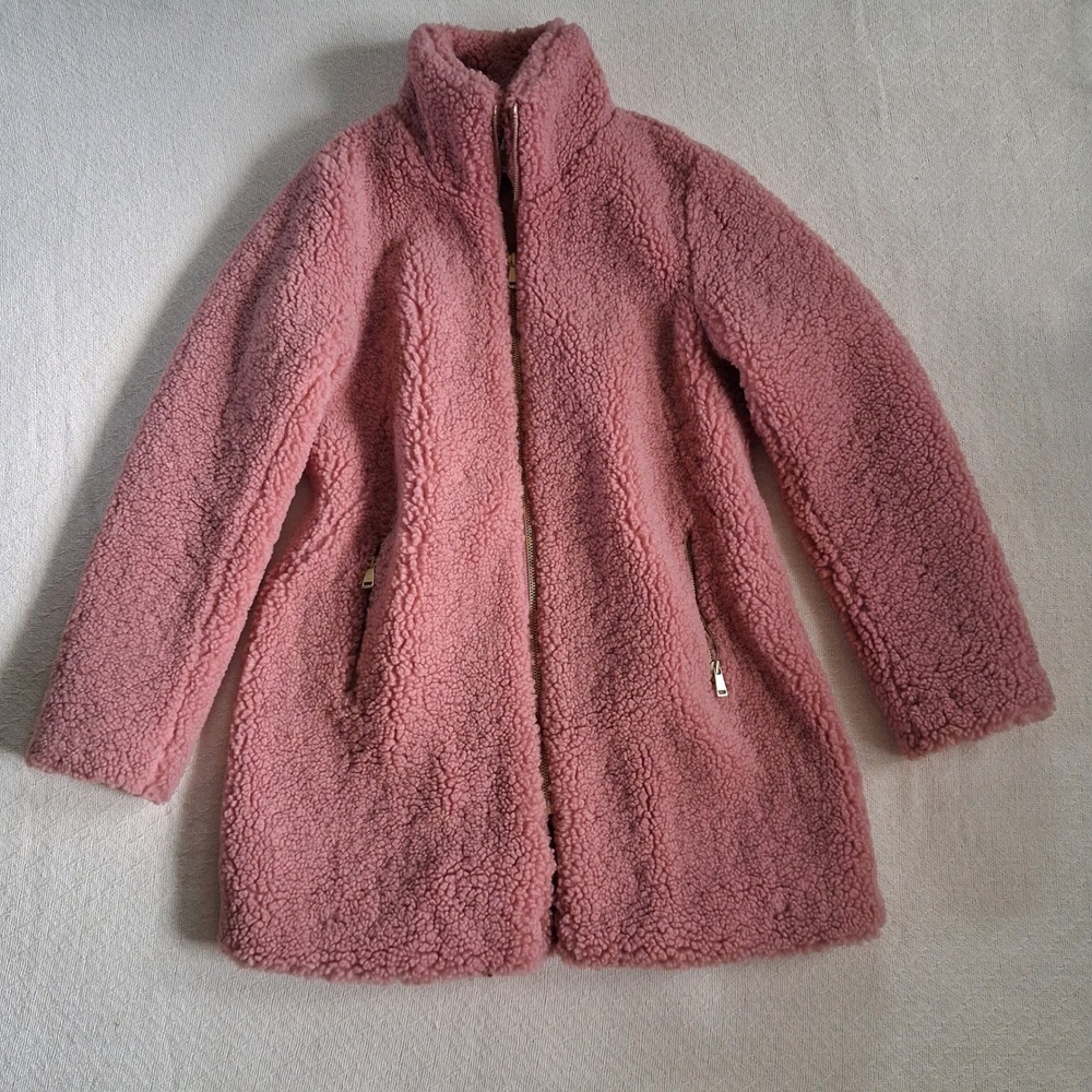 loft faux fur plush pink teddy jacket women's xs soft autumn winter cabin